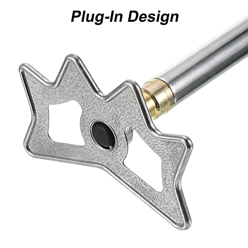 PATIKIL Billardbrücke Kopf Aluminiumlegierung Brücke Plug-In Billard Zubehör für Billardtisch Silberton