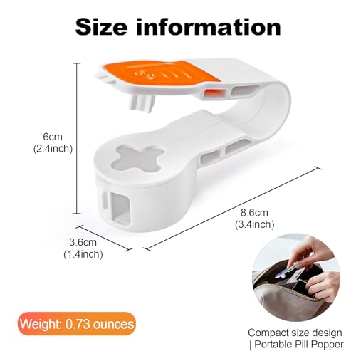 Image of 2nd Generation Pill Extractor Tool with Storage Compartment, Medicine Blister Pack Remover, Dual Tooth Design for Foil Piercing, Built-in Organizer Box,(Orange and Green) 2 pcs