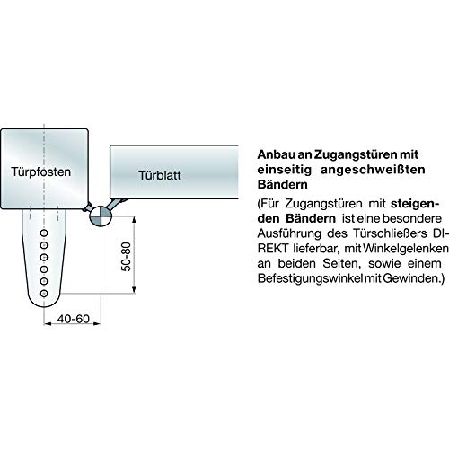 Türschließer Dictator Direkt II 150, Türbreite bis 1200 mm, Stahl verzinkt ; 1 Stück