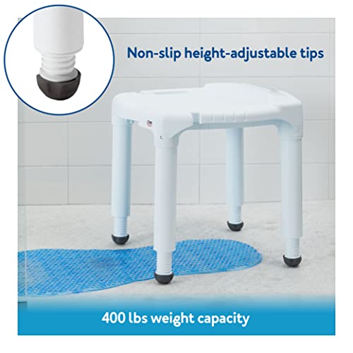 Carex Universal Bath Seat And Shower Chair - Bath Chair Supports Up To 400 Pounds - Adjustable Height Shower Bench, Plastic Stool For Shower, Shower Seat #TOP2