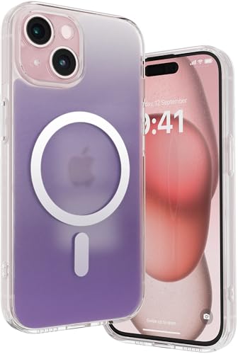 Image of Vaku Luxos Maven Magpro Back Cover Case for iPhone 15 Plus Scratch Resistant Slim Fit Protective Design Military-Grade Protection Compatible with Mag-Safe Wireless Charging - Purple