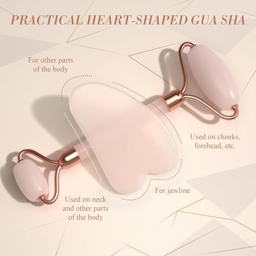 YLTNEUQER Ferramenta massageadora facial Gua Sha, rolo facial de jade, para rosto, pescoço, costas,