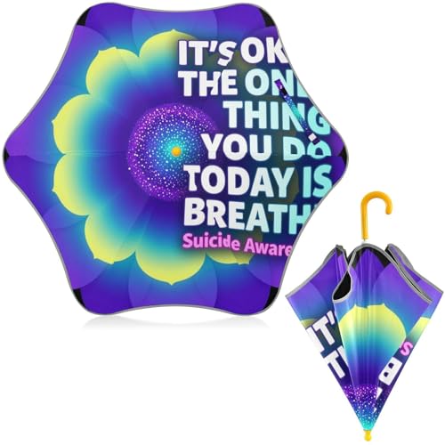 Paraguas infantil The Thing You Do Today Is Breathe reflectante y con mango de gancho