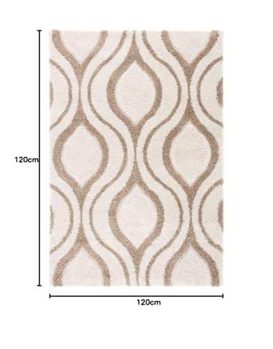 Image of Soft Modern Shag Area Rugs Fluffy Living Room Carpet Comfy Bedroom Home Decorate Floor Kids Playing Mat Size 4x4 Feet Round Color Multi W