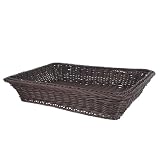 USHOBE Cestino Resistente e Creativo Intrecciato in Plastica Pp per Pane Color Caffè per Esporre Frutta e Verdura in Soggiorno o Supermercato