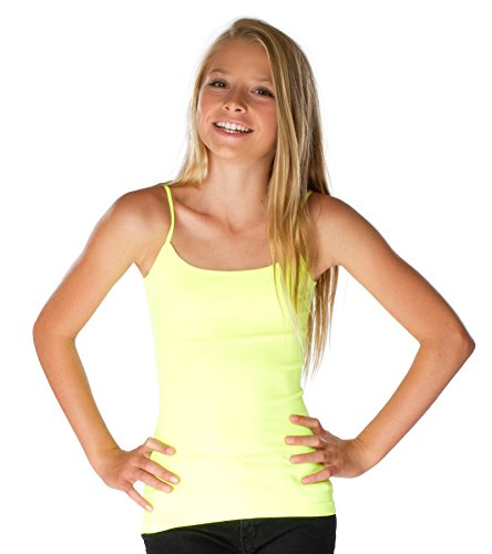 Malibu Sugar Girls (7-10) Full Cami (Girls 10-14, Neon Yellow)