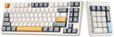 Kisnt KN85 Wireless Mechanical Keyboard Retro Beige& FD17 Keys Number PadBeige
