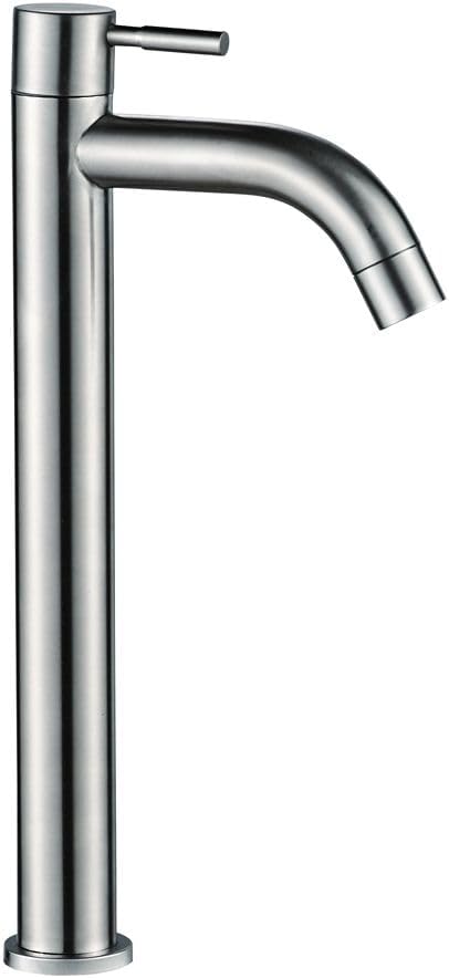 Milano Denz Plus Hot Tap Basin Mixer - Brushed Nickel Finish | Washbasin Tap For Lavatory, Washroom | Solid Brass Body Bathroom Sink Faucet | Water Control Valve For Bathroom, Toilet - (6.9x30.2) cm