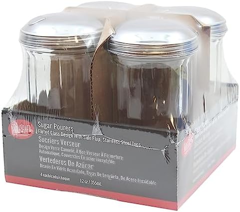 TableCraft C57S-4 Fluted Glass 12 Oz. Sugar Pourer - 4 / PK image 2