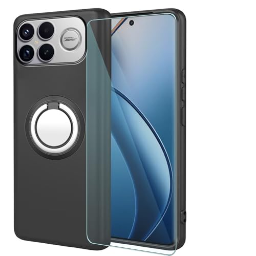 FortiCase Cover per Xiaomi Poco F8 Pro con Vetro Temperato e Supporto,Custodia Ultra Sottile Antiurto Flessibile per Xiaomi Poco F8 Pro,Nero - Z