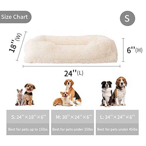 Wellyelo Small Dog Bed Cat Bed Fluffy Plush Dog Crate Beds For Small Dogs Anti-Slip Pet Bed Dog Crate Pad Sleeping Mat Machine Washable (Small, White) #TOP4
