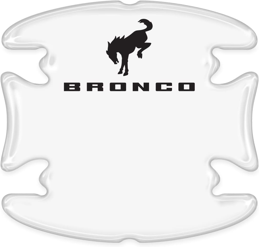 iPick Image for Ford Bronco Universal Car Door Handle Cup Protector Clear Decal Stickers, Pair - Official Licensed