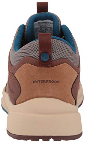 Columbia Men's Pivot Mid Waterproof Hiking Shoe, Wet Sand/Phoenix Blue, 11 Wide