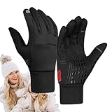 Fahrradhandschuhe – Touchscreen-Handschuhe, Ski-Thermo-Fäustlinge, warme Touchscreen-Handschuhe mit Anti-Rutsch-Fingern, winddichte isolierte Handschuhe, strapazierfähig, warme Fäustlinge