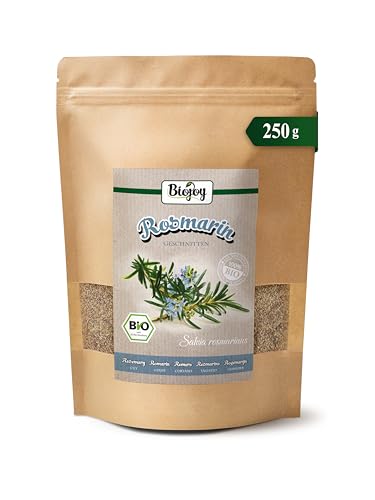 Biojoy Romero BÍO (250 g), seco y cortado, para mezclas de especias y té (Salvia rosmarinus)