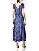 Alex Evenings Women's Long Rosette Lace Cap Sleeve Gown, Violet, 14P