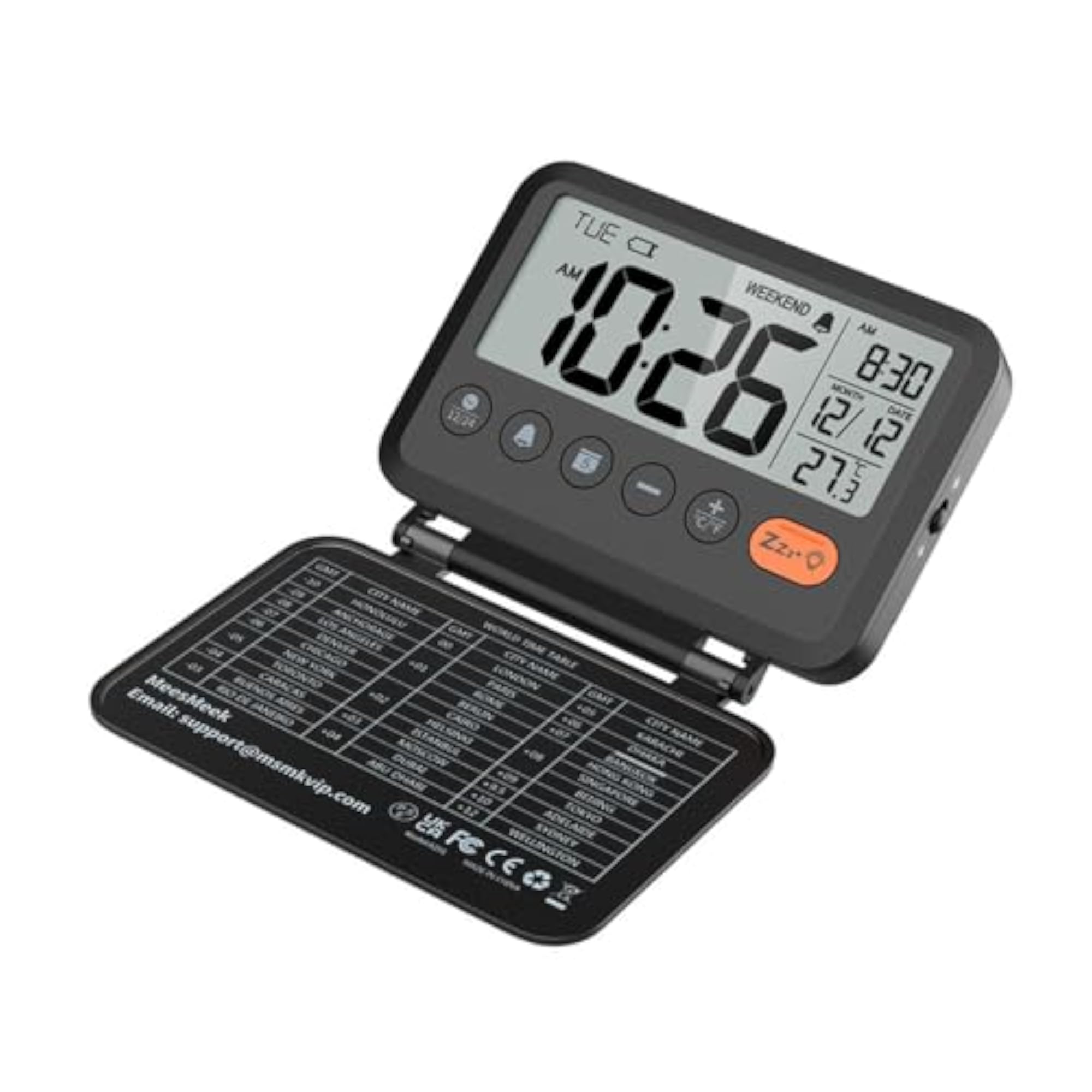 Desktop Clock LCD Folding, Travel-Friendly Design