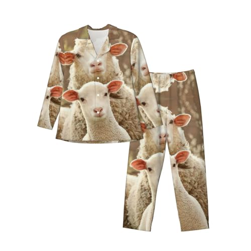 Pyjama homme imprimé mouton à manches longues et poches