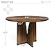LITTLE TREE 39-Inch Conference Table for 4, Round Meeting Table with X-Shape Pedestal, for Office, Conference Room, Small Spaces, Dark Brown