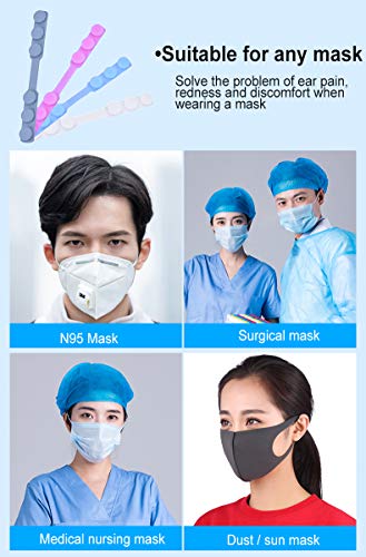 4 Pcs Mask Strap Extender, Anti-Tightening Mask Holder Hook Ear Strap Accessories Ear Grips Extension Mask Buckle Ear Pain Relieved Four Colours #TOP6