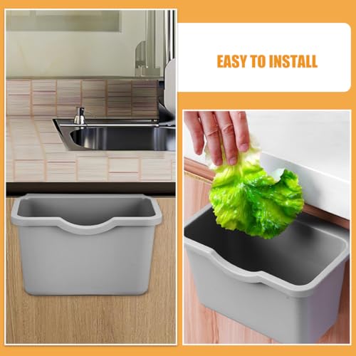Canecas de basura plásticas pequeñas colgantes para cocina y baño miniatura 7
