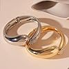 YANCHUN Chunky Silver Bangles Stackable Bracelets for Women Non Tarnish Gold Pearl Bracelet Stack Trendy Jewelry Gifts #4