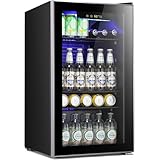 Antarctic Star Mini Fridge -130 Can Beverage Refrigerator CoolerGlass Door for Soda Beer...