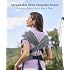 Momcozy Portable Baby Carrier Compact & Lightweight, Adjustable for Travel, Fold & Go Convenient Storage Hip Pouch, Wide Shoulder Straps, Soft Skin-Friendly Fabric, for Babies 1235 lbs (Grey)