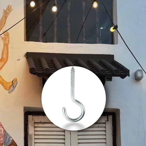 MeHurr Schraubhaken Klein Edelstahl 10 Stück, Haken zum Schrauben 3x40mm, Deckenhaken A2 V2A, Hakenschrauben mit Gewinde, Einschraubhaken für außen, Gewindehaken M3, Becherhaken Rostfrei