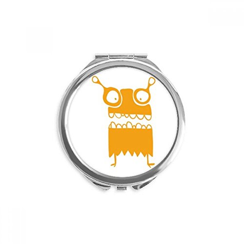 Miroir de poche univers alien monstre créature jaune maquillage portable