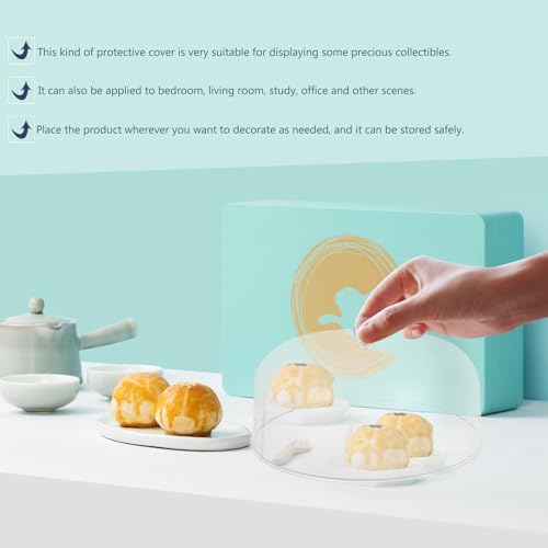 Soporte para pasteles de 23 cm con cúpula protectora de plástico transparente 7
