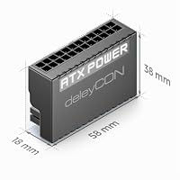 deleyCON ATX 24 Pin Winkel Adapter 90 Grad Power Strom Adapter für PC, Computer, Netzteil, Gaming Streaming PC, ATX-Mainboard – Ansicht 3