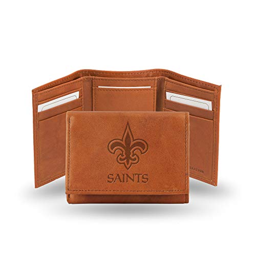 Image of Rico Industries NFL Embossed Leather Trifold Wallet, New Orleans Saints