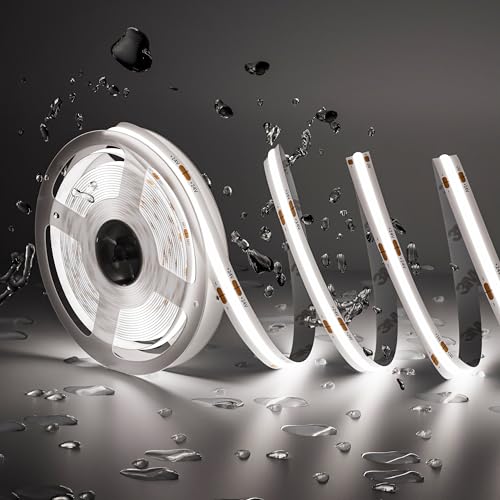 PAUTIX COB LED Strip Light 32.8ft 10m IP65 6040LEDs 6000K 24V
