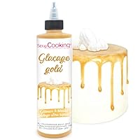 ScrapCooking - Drip Cake Glasur Gold 140g - Kuchenglasur Schnelltrocknend - Deko für Torten, Kuchen, Kekse, Pop, Dripcake, Plätzchen, Donut - Metallic-Effekt Glitzer - 4711