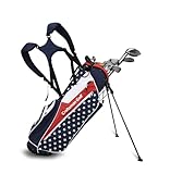 Craftsman Golf Lightweight Usa Style Red White Blue Golf Bag 4 Divider Fits Up To 14 Clubs With Rain Cover Dual Back Strap