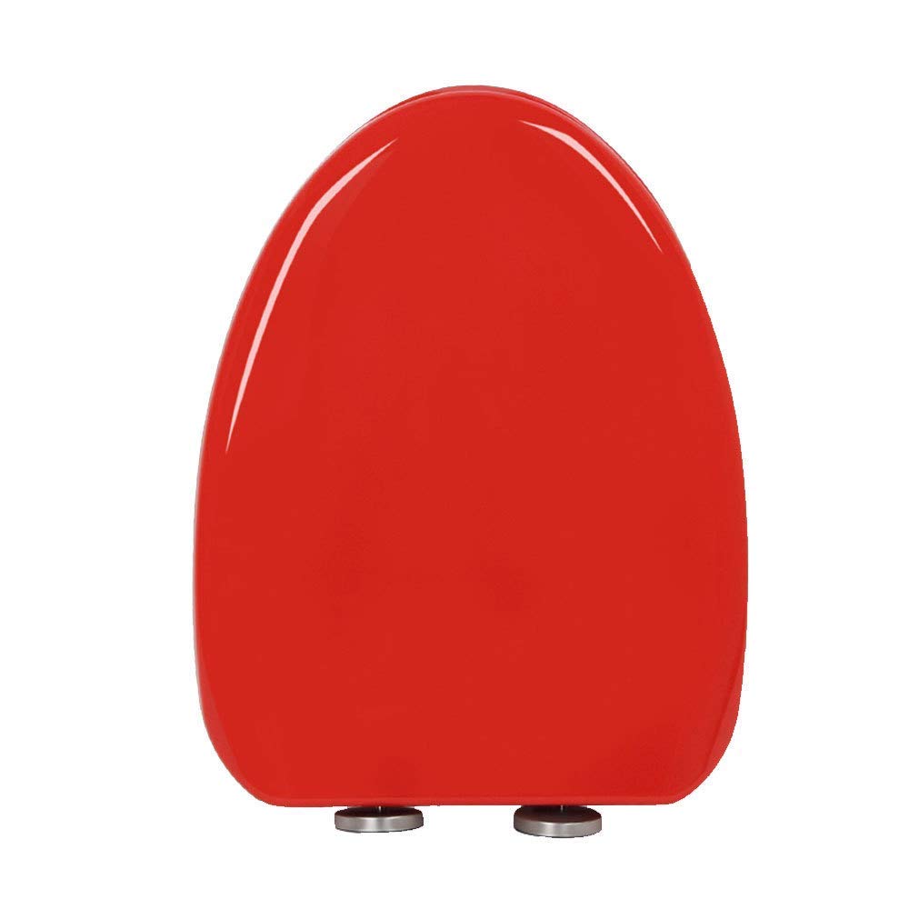 Nviusdsj Red Toilet Seats, Toilet Seat V-Shape With Adjustable Hinge Mute Top Mounted Ultra Resistant Lid(Red)