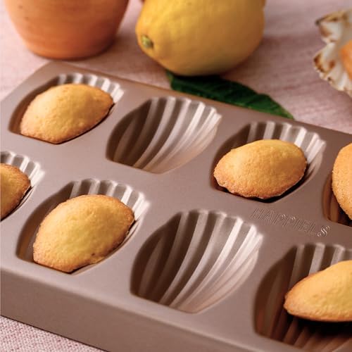 HAPPIELS Non Toxic Nonstick Madeleine Pan 12 Well Set of 2 (24 wells) | Non Stick Nontoxic Madeleines Pans for baking | Madeleine Cake Cookie Mold | Madeleine tray for oven | French tin 12 - Thumbnail 4