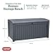 Keter Outdoor Storage Deck Box for Patio, Backyard & Garden, Borneo, 110 Gal, Grey - Lockable, Organizing, and Waterproof Plastic Container Bench