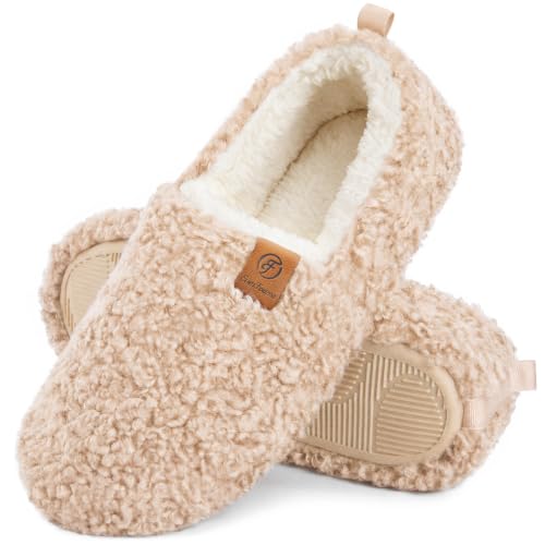 EverFoams Women’s Soft Curly Memory Foam Slippers...
