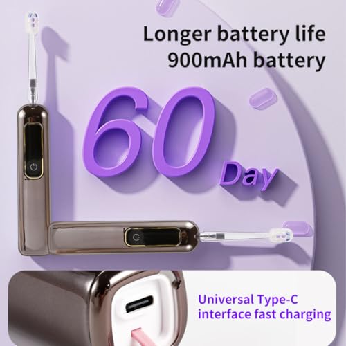Image of AUSHA Smart Oscillating Electric Toothbrush with Interactive Display, 4 Brushing Modes, 60-Day Battery, Type-C Fast Charging, DuPont Soft Bristles, IPX7 Waterproof, 3 Brush Heads
