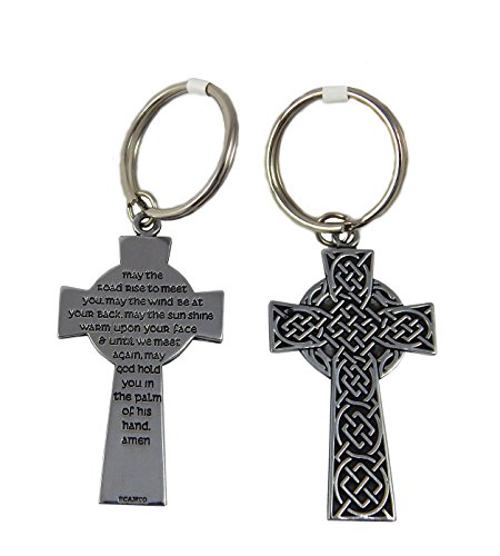 Celtic Cross Key Ring May the Road Rise Set of 2