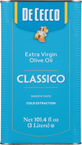 De Cecco Extra Virgin Olive Oil, Classico, Cold Extraction, Great for Cooking & Smooth Taste, 101.4 Fl Oz