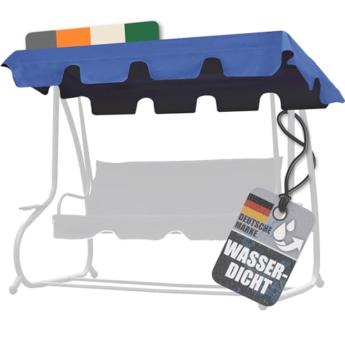 Ersatzdach für Hollywoodschaukel mit Volant - Dach Sonnendach für 2-Sitzer und 3-Sitzer, blau