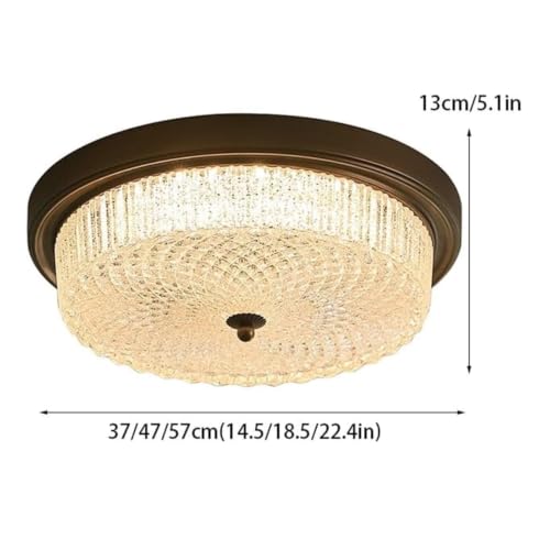 Double plafonnier en verre texturé de 57cm au design géométrique épuré - 5