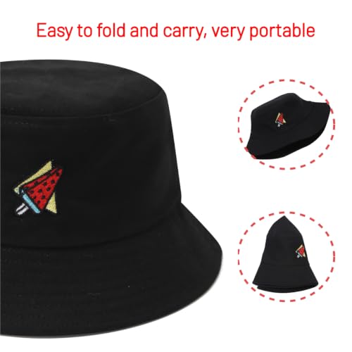 Image of Cotton Bucket Hat for Women Men Summer Travel Sun Beach Bucket Cap, Unisex Outdoor Fisherman Hat