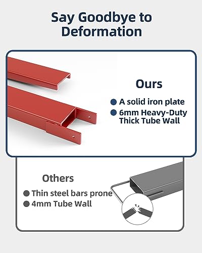 Pallet Fork Extension with Tire Chain 72 Inch Length 4.5 Inch Width, Heavy Duty Steel Pallet Extensions for Forklift Truck, Red
