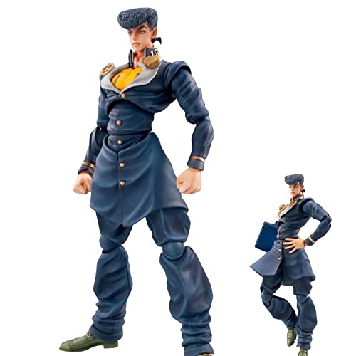 QAHEART 15cm Anime Figure Higashikata Josuke Action Figure Statue Model with Accessories, Face Changeable, Joint Movable, Parts Removable, PVC Handmade Collection Desktop Decoration Birthday Gifts