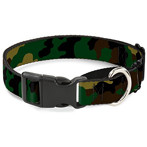 Buckle-Down Camo Olive Martingale Dog Collar, 1.5 Wide-Fits 13-18 Neck-Small