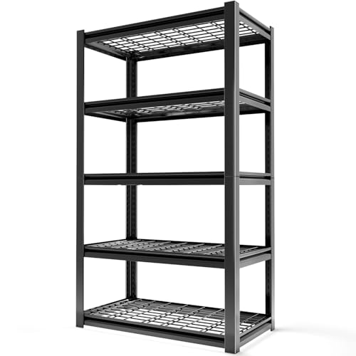 Heavy Duty Storage Shelving Unit (72″ H x 35″ W x 16″ D) | Adjustable 5-Tier Metal Rack, Standing Utility Shelves, Garage, Basement, Pantry, Kitchen, Warehouse, 3000 lbs Capacity